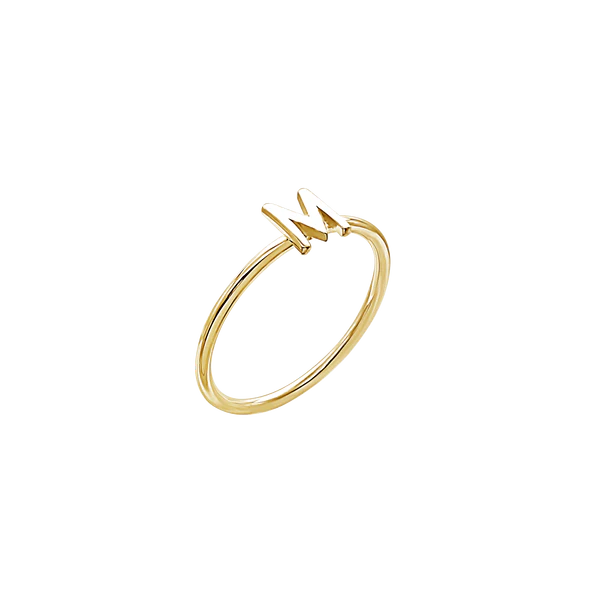 Amare Wear Initial Stackable Rings 14K Gold Vermeil