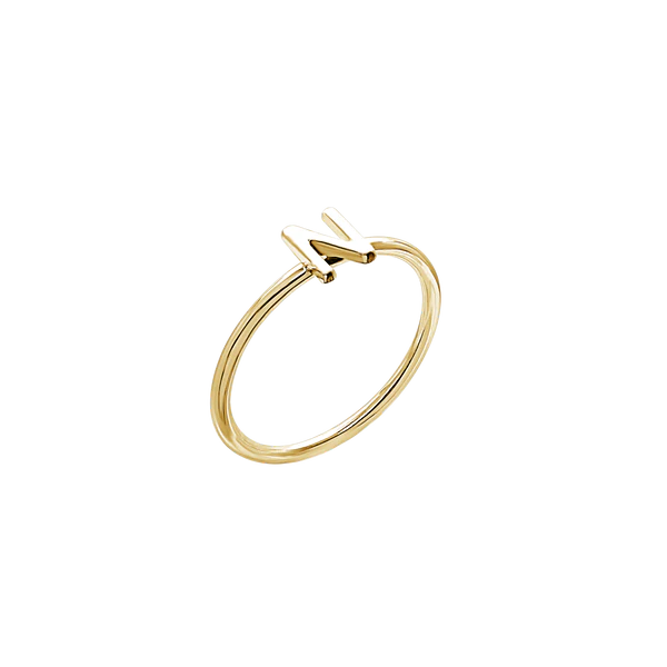 Amare Wear Initial Stackable Rings 14K Gold Vermeil