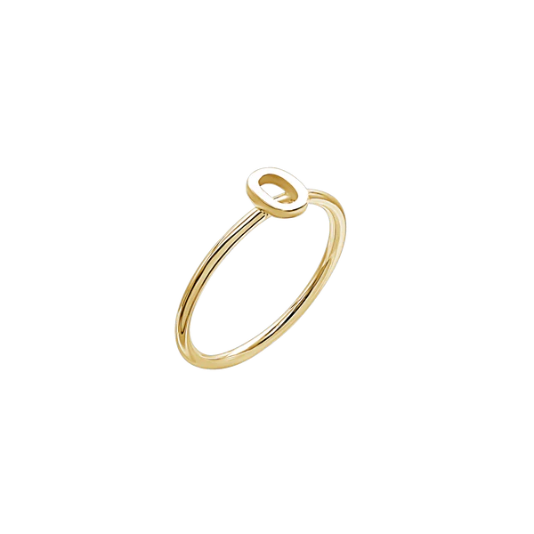 Amare Wear Initial Stackable Rings 14K Gold Vermeil