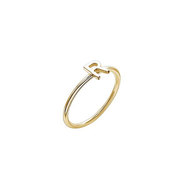 Amare Wear Initial Stackable Rings 14K Gold Vermeil