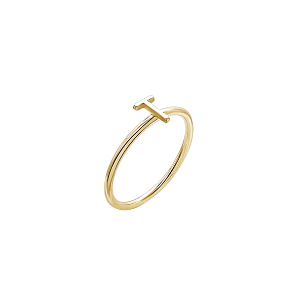 Amare Wear Initial Stackable Rings 14K Gold