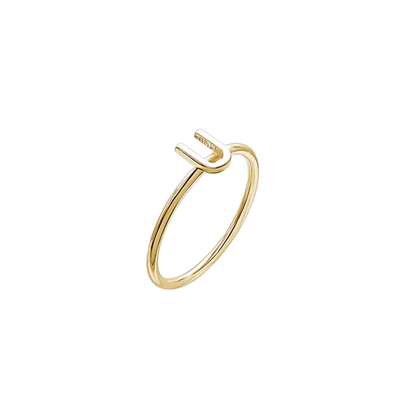 Amare Wear Initial Stackable Rings 14K Gold
