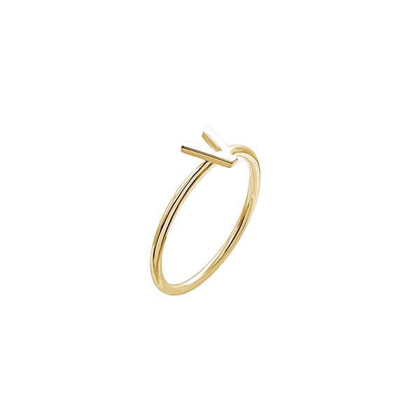 Amare Wear Initial Stackable Rings 14K Gold