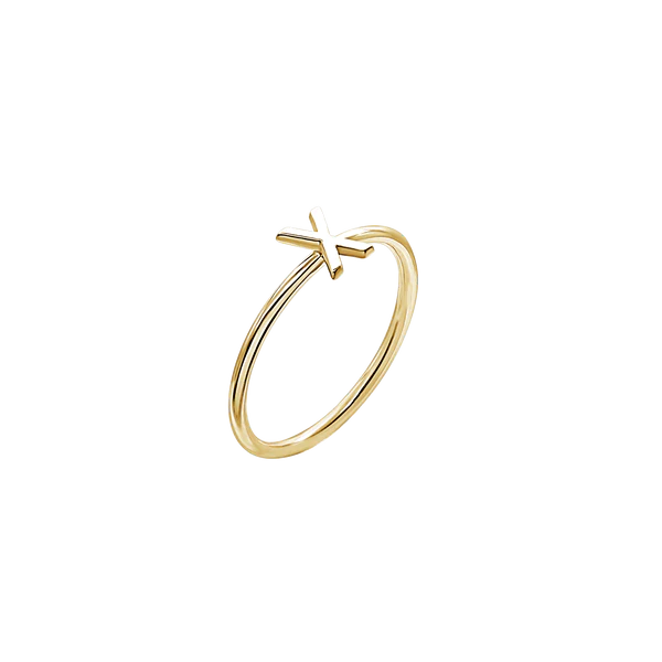 Amare Wear Initial Stackable Rings 14K Gold