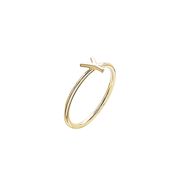Amare Wear Initial Stackable Rings 14K Gold Vermeil