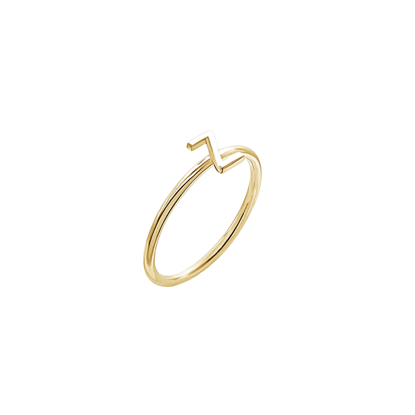 Amare Wear Initial Stackable Rings 24K Gold Plated