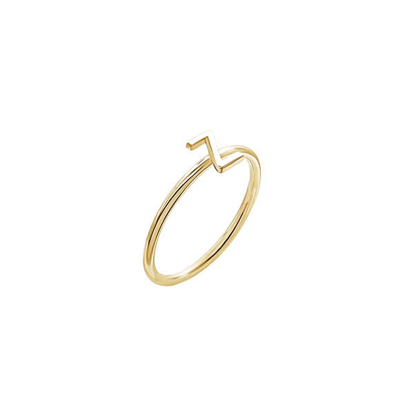 Amare Wear Initial Stackable Rings 14K Gold Vermeil
