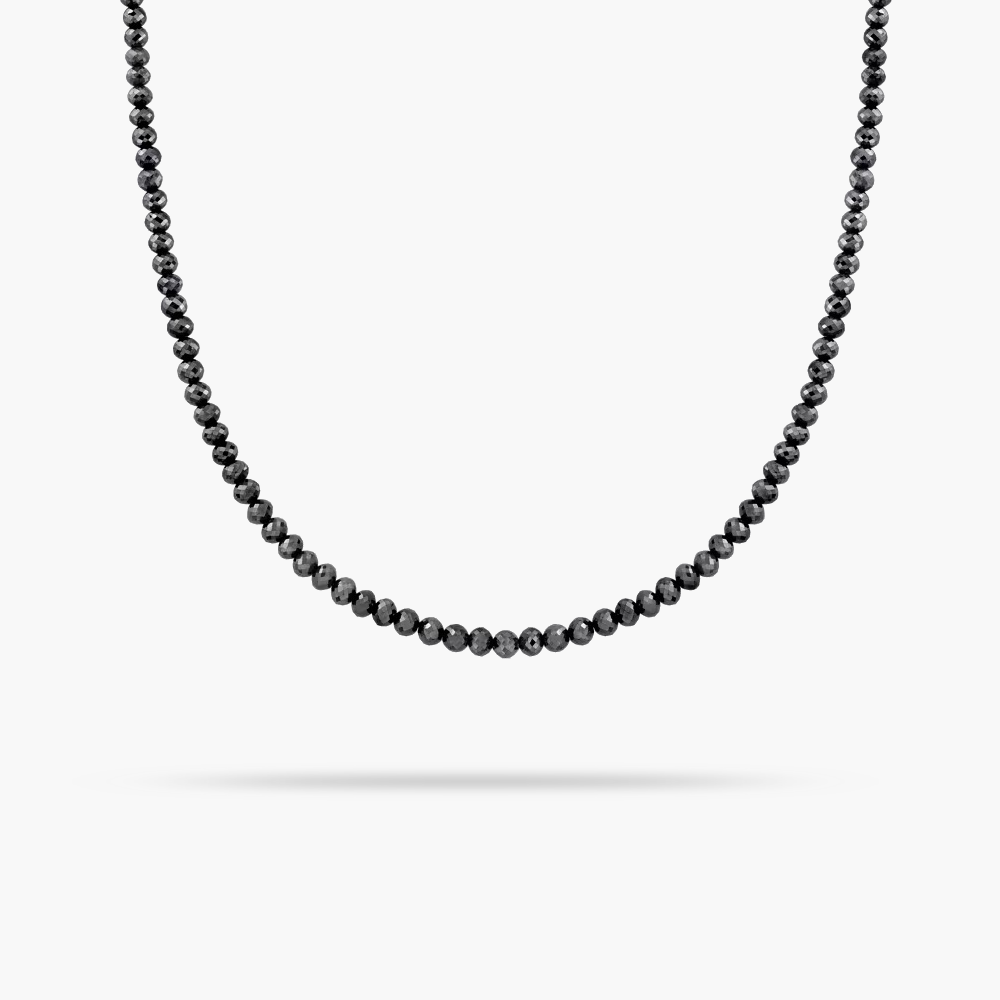 Black Diamond Necklace 18 Inches with 14K Gold Clasp AMARE WEAR