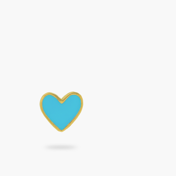 Amare Wear Enamel Baby Blue Heart Earring Stud