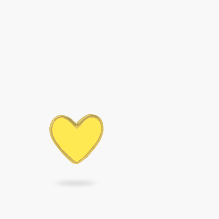 Baby Yellow Heart Enamel 24k Gold Vermeil Studs