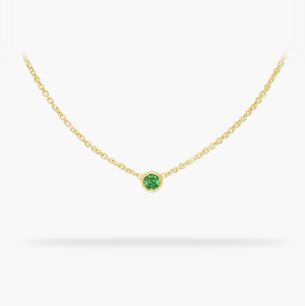 Birthday Necklace August - Peridot 14k gold necklace | Amare Wear Handmade Jewelry | Permanent Jewelry | Fine Jewelry | San Francisco 