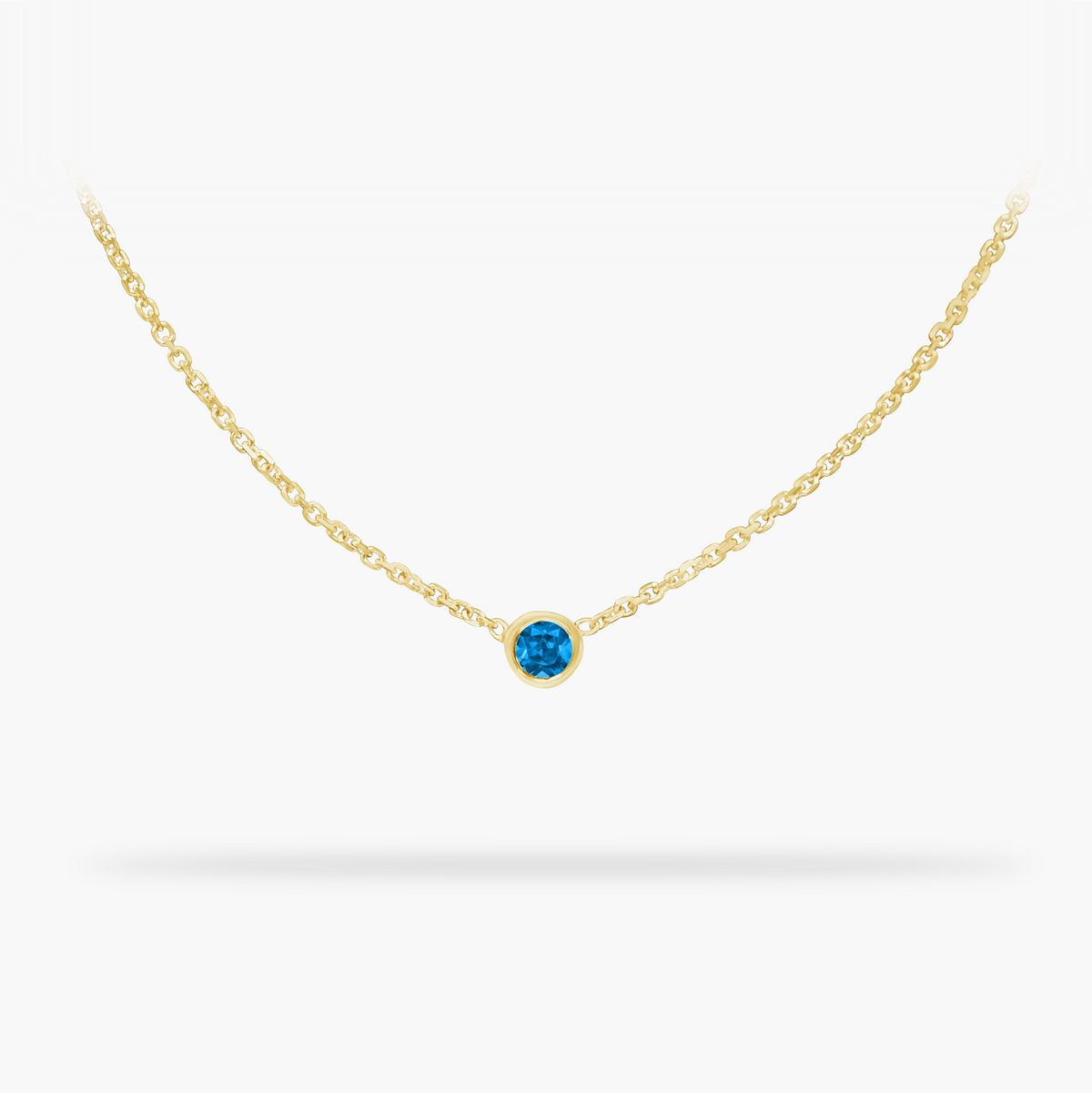 Blue Topaz 14k gold necklace - Amare Wear Handmade Jewelry | Permanent Jewelry | Fine Jewelry | San Francisco 