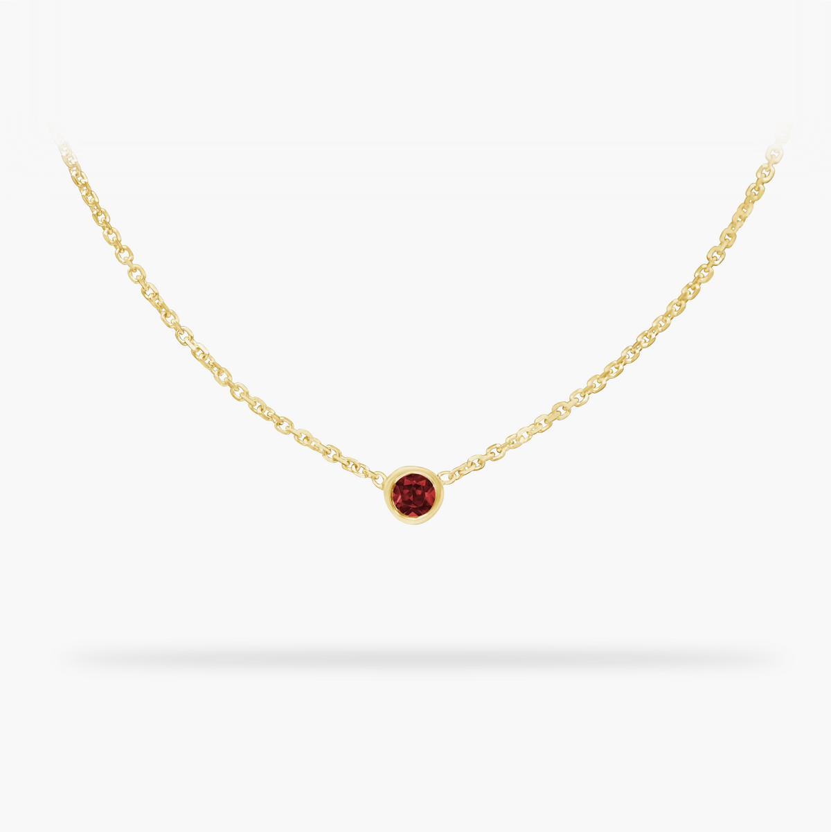Garnet 14k Gold Necklace January birthstone Amare Wear Handmade Jewelry | Permanent Jewelry | Fine Jewelry | San Francisco 