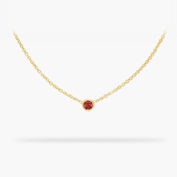 Birthday Necklace July - Ruby 14k gold necklace