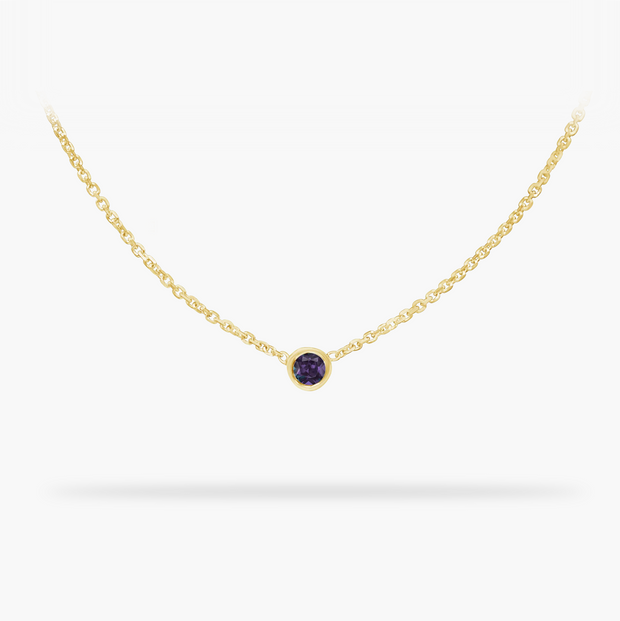 Birthday Necklace June - Alexandrite 14k gold necklace