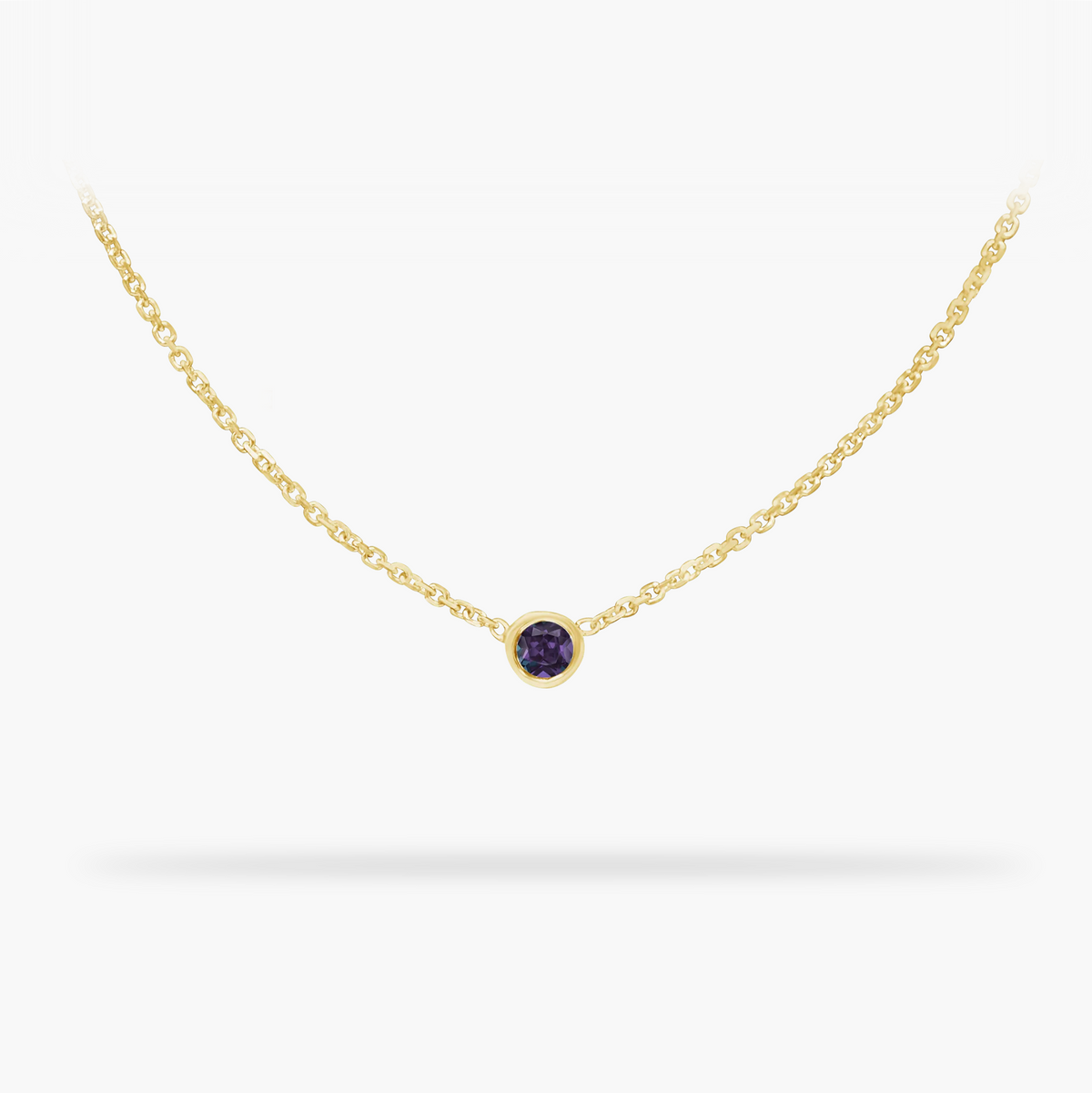 Birthday Necklace June - Alexandrite 14k gold necklace