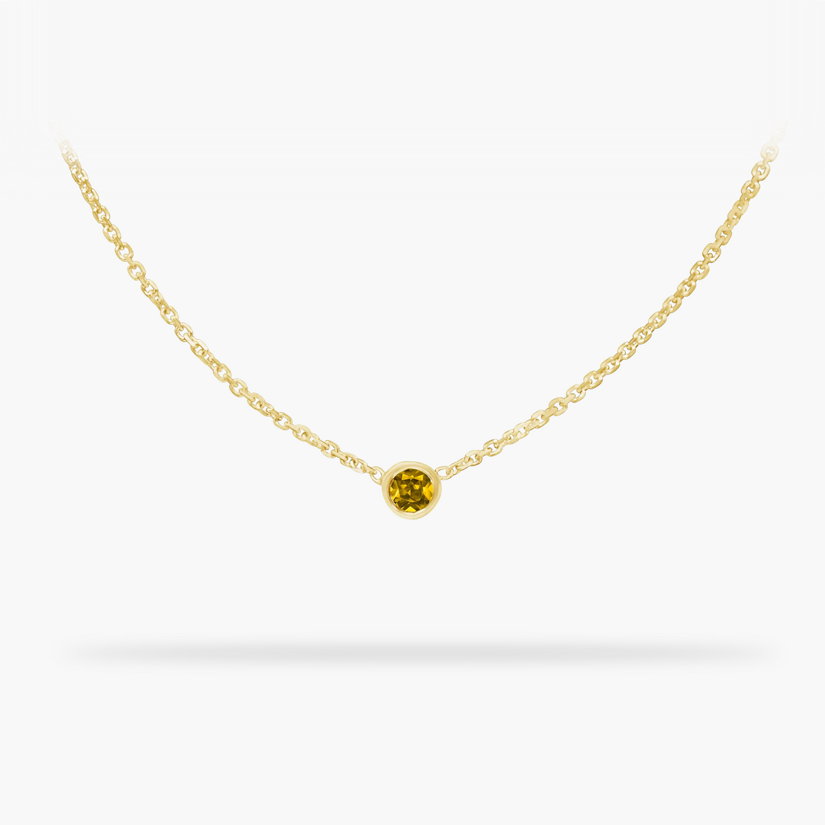 Birthday Necklace November- Citrine Birthstone 14k gold necklace