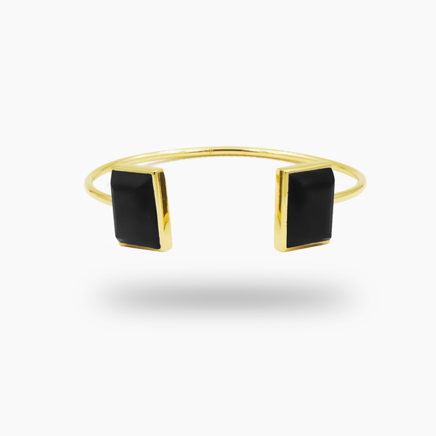 Amare Wear Handmade Jewelry Black Onyx Minimal Cuff