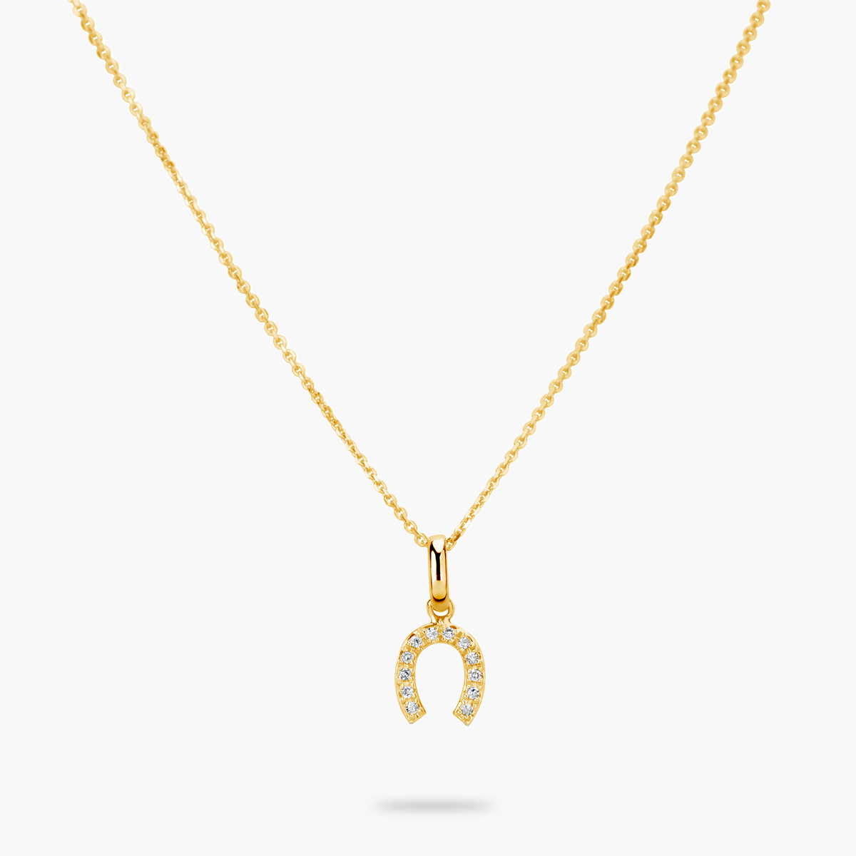 Diamond Horseshoe Charm Necklace