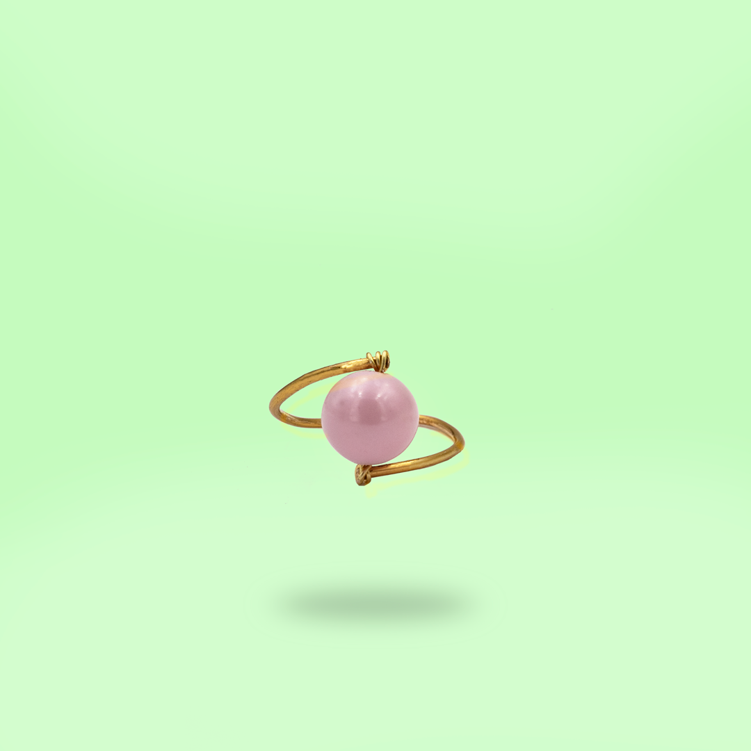 Always Be Mine - Swarovski Crystal Pearl Ring - Pink - AMARE WEAR