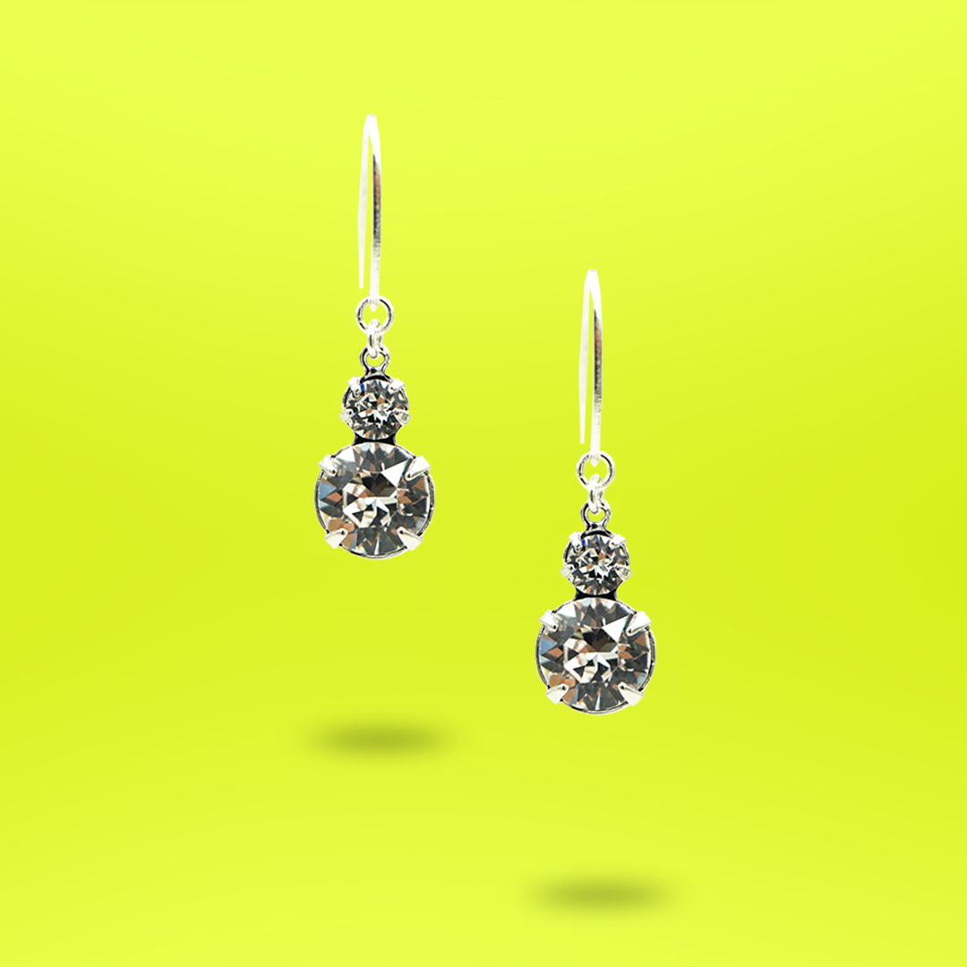 Abstract Collection - Crystal Sparkle Dangle Earrings - AMARE WEAR